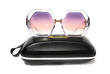 Load image into Gallery viewer, MariaKinz Sunglasses: Versa Purple Transparent Frame Brown Purple Gradient Lens MariaKinz