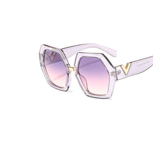 Load image into Gallery viewer, MariaKinz Sunglasses: Versa Purple Transparent Frame Brown Purple Gradient Lens MariaKinz