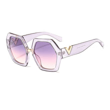 Load image into Gallery viewer, MariaKinz Sunglasses: Versa Purple Transparent Frame Brown Purple Gradient Lens MariaKinz