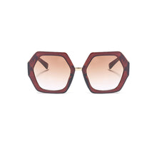 Load image into Gallery viewer, MariaKinz Sunglasses: Versa Tea Frame Brown Gradient Lens MariaKinz