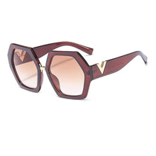 Load image into Gallery viewer, MariaKinz Sunglasses: Versa Tea Frame Brown Gradient Lens MariaKinz