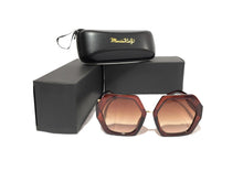 Load image into Gallery viewer, MariaKinz Sunglasses: Versa Tea Frame Brown Gradient Lens MariaKinz
