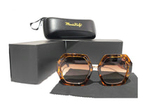 Load image into Gallery viewer, MariaKinz Sunglasses: Versa Volcanic Color Sunglasses with Brown Gradient Lens MariaKinz