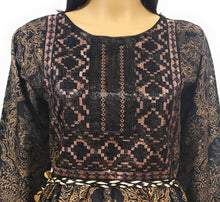 Load image into Gallery viewer, MariaKinz Tunics Ethnic Style One size Bohemian Tops Black-Bronze MariaKinz