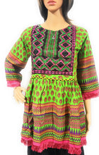 Load image into Gallery viewer, MariaKinz Tunics Ethnic Style One size Bohemian Tops Green Pattern MariaKinz