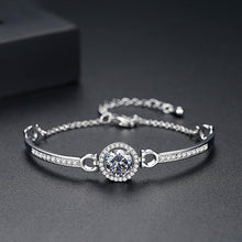 Load image into Gallery viewer, MariaKinz White Gold Plated Solitaire Crystal and Rhinestone Fashion Bracelet MariaKinz