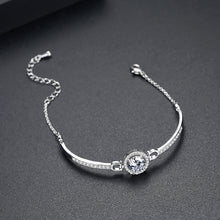 Load image into Gallery viewer, MariaKinz White Gold Plated Solitaire Crystal and Rhinestone Fashion Bracelet MariaKinz