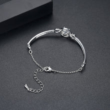 Load image into Gallery viewer, MariaKinz White Gold Plated Solitaire Crystal and Rhinestone Fashion Bracelet MariaKinz