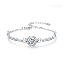 Load image into Gallery viewer, MariaKinz White Gold Plated Solitaire Crystal and Rhinestone Fashion Bracelet MariaKinz