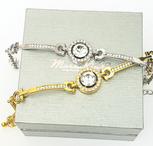 Load image into Gallery viewer, MariaKinz White Gold Plated Solitaire Crystal and Rhinestone Fashion Bracelet MariaKinz
