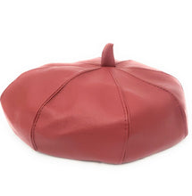 Load image into Gallery viewer, MariaKinz Women Faux Leather Fine Quality Red Beret Hat MariaKinz