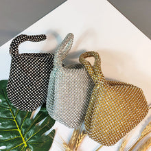 Load image into Gallery viewer, MariaKinz Women's Rhinestone Mesh Wristlet Pouch MariaKinz