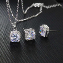 Load image into Gallery viewer, Princes Cut Square Crystal CZ Solitaire Jewelry Set MariaKinz