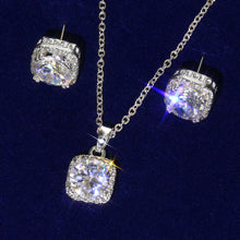 Load image into Gallery viewer, Princes Cut Square Crystal CZ Solitaire Jewelry Set MariaKinz