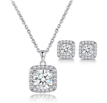 Load image into Gallery viewer, Princes Cut Square Crystal CZ Solitaire Jewelry Set MariaKinz