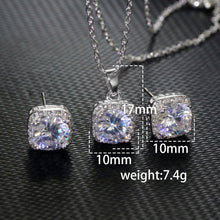 Load image into Gallery viewer, Princes Cut Square Crystal CZ Solitaire Jewelry Set MariaKinz