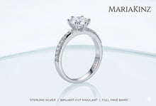 Load image into Gallery viewer, 18K Gold Plated Austrian Crystal Diamond Cut Engagement Ring