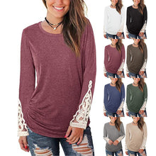 Load image into Gallery viewer, Spring and Autumn Pullover Solid Color Round Neck Long-Sleeved by MariaKinz MariaKinz