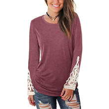 Load image into Gallery viewer, Spring and Autumn Pullover Solid Color Round Neck Long-Sleeved by MariaKinz MariaKinz