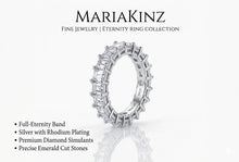 Load image into Gallery viewer, Gold Plated Stainless Steel Simulated Princess Cut Eternity Band Ring