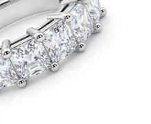 Load image into Gallery viewer, Gold Plated Stainless Steel Simulated Princess Cut Eternity Band Ring