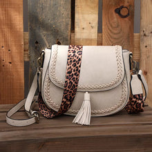 Load image into Gallery viewer, MariaKinz Flap Saddle Crossbody Handbag with Tassel for Women
