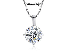 Load image into Gallery viewer, 1 Ct. Brilliant Round Cut Solitaire, GRA certified Moissanite Diamond necklace MariaKinz
