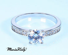 Load image into Gallery viewer, 14k White Gold Plated 1 Ct. Solitaire CZ Simulated Diamond Ring MariaKinz
