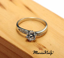 Load image into Gallery viewer, 18K Gold Plated Austrian Crystal Diamond Cut Engagement Ring MariaKinz