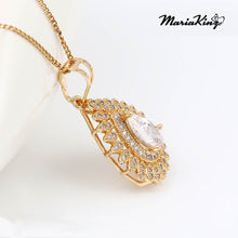 Load image into Gallery viewer, 18K Gold plated, CZ Pear Diamond cut and crystal jewelry set MariaKinz
