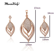 Load image into Gallery viewer, 18K Rose Gold Plated 92.5 Silver Leaf Heart Necklace Set MariaKinz