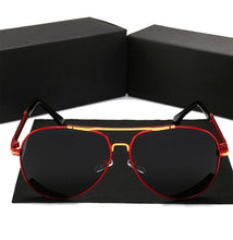Load image into Gallery viewer, Advanced Aviator Photochromic Sunglasses HD Lens Black-Black Gold Highlights MariaKinz
