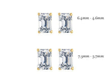 Load image into Gallery viewer, Cubic Zirconia Rectangular Stud Earrings (2.75 Ct. t.w.)  Gold Plated 925 Stamped Silver MariaKinz