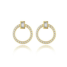 Load image into Gallery viewer, MariaKinz 14K Gold Pated 925 Stamped Silver Circle Stud Earrings MariaKinz
