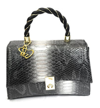 Load image into Gallery viewer, MariaKinz Black VEGAN Leather Embossed Texture Shoulder/Crossbody Handbags MariaKinz