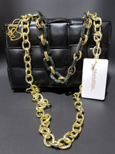 Load image into Gallery viewer, MariaKinz Black Woven Crossbody/Shoulder Handbags With Acrylic Tote Handle MariaKinz
