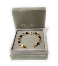 Load image into Gallery viewer, MariaKinz Blue Sapphire Crystal and Rhinestone Fashion Bracelet MariaKinz