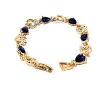 Load image into Gallery viewer, MariaKinz Blue Sapphire Crystal and Rhinestone Fashion Bracelet MariaKinz