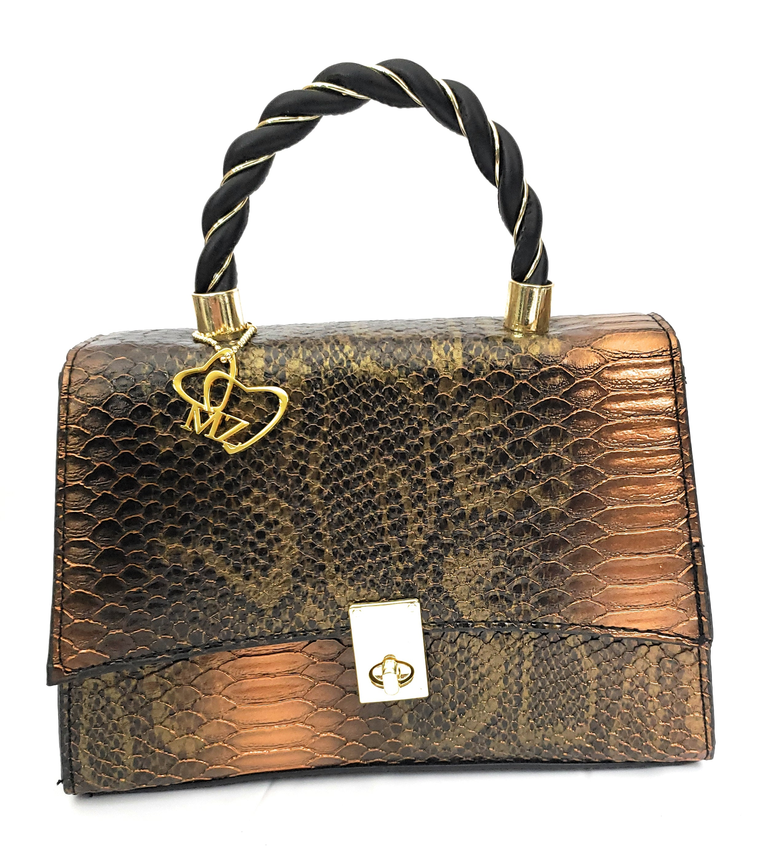 MariaKinz Brown VEGAN Embossed Texture Shoulder/Crossbody Handbags