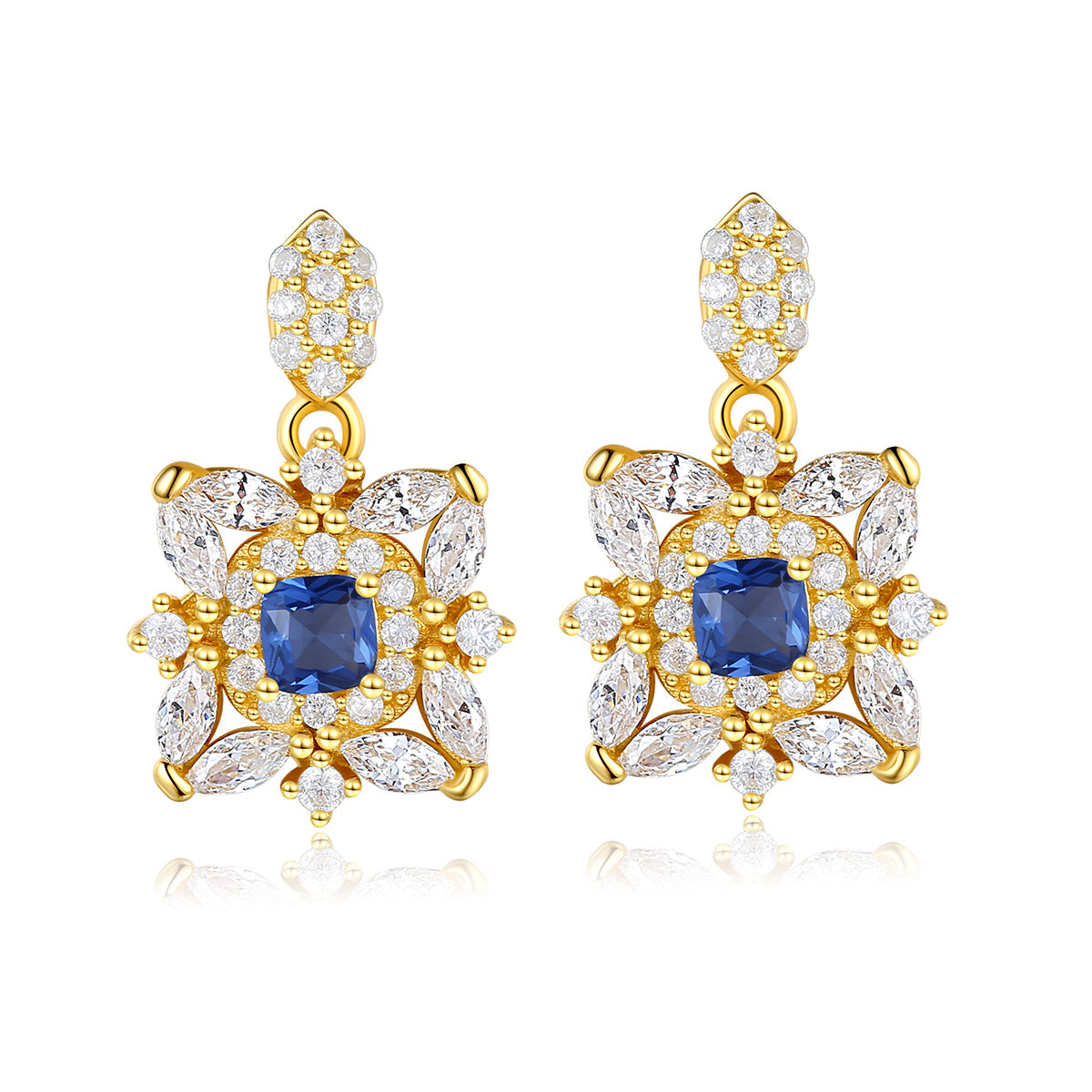MariaKinz Designer Created Sapphire Silver Starling Drop