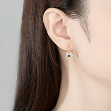 Load image into Gallery viewer, MariaKinz Designer Created Sapphire Silver Starling Drop Earrings for Women MariaKinz
