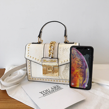Load image into Gallery viewer, MariaKinz Fashion Bag: Square Crossbody/Shoulder with Top Handle White Bag MariaKinz