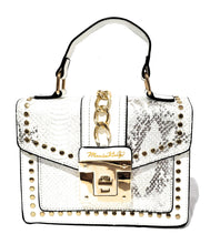 Load image into Gallery viewer, MariaKinz Fashion Bag: Square Crossbody/Shoulder with Top Handle White Bag MariaKinz
