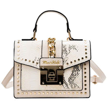 Load image into Gallery viewer, MariaKinz Fashion Bag: Square Crossbody/Shoulder with Top Handle White Bag MariaKinz
