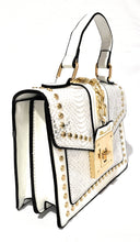Load image into Gallery viewer, MariaKinz Fashion Bag: Square Crossbody/Shoulder with Top Handle White Bag MariaKinz