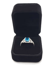 Load image into Gallery viewer, MariaKinz Gold Plated Silver A+ CZ t.w. Emerald Cut Topaz Created Ring MariaKinz