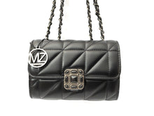Load image into Gallery viewer, MariaKinz Leather Shoulder/Crossbody Quilted Bag and Mid Size Black Purse with Convertible Chain Strap MariaKinz