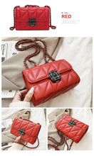 Load image into Gallery viewer, MariaKinz Leather Shoulder/Crossbody Quilted Bag and Mid Size Red Purse with Convertible Chain Strap MariaKinz
