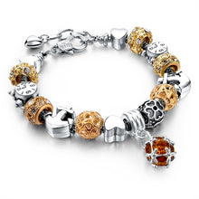 Load image into Gallery viewer, MariaKinz Moments Crystal Charm Sliver Adjustable Bracelets MariaKinz
