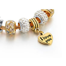 Load image into Gallery viewer, MariaKinz Moments Crystal Charm Sliver Adjustable Bracelets MariaKinz